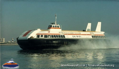 Vosper-Thornycroft VT1 in service -  (credit: The <a href='http://www.hovercraft-museum.org/' target='_blank'>Hovercraft Museum Trust</a>).